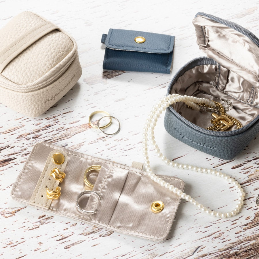 アクセサリーケース ジュエリーボックス ハンドル付 グレイッシュカラー 365033