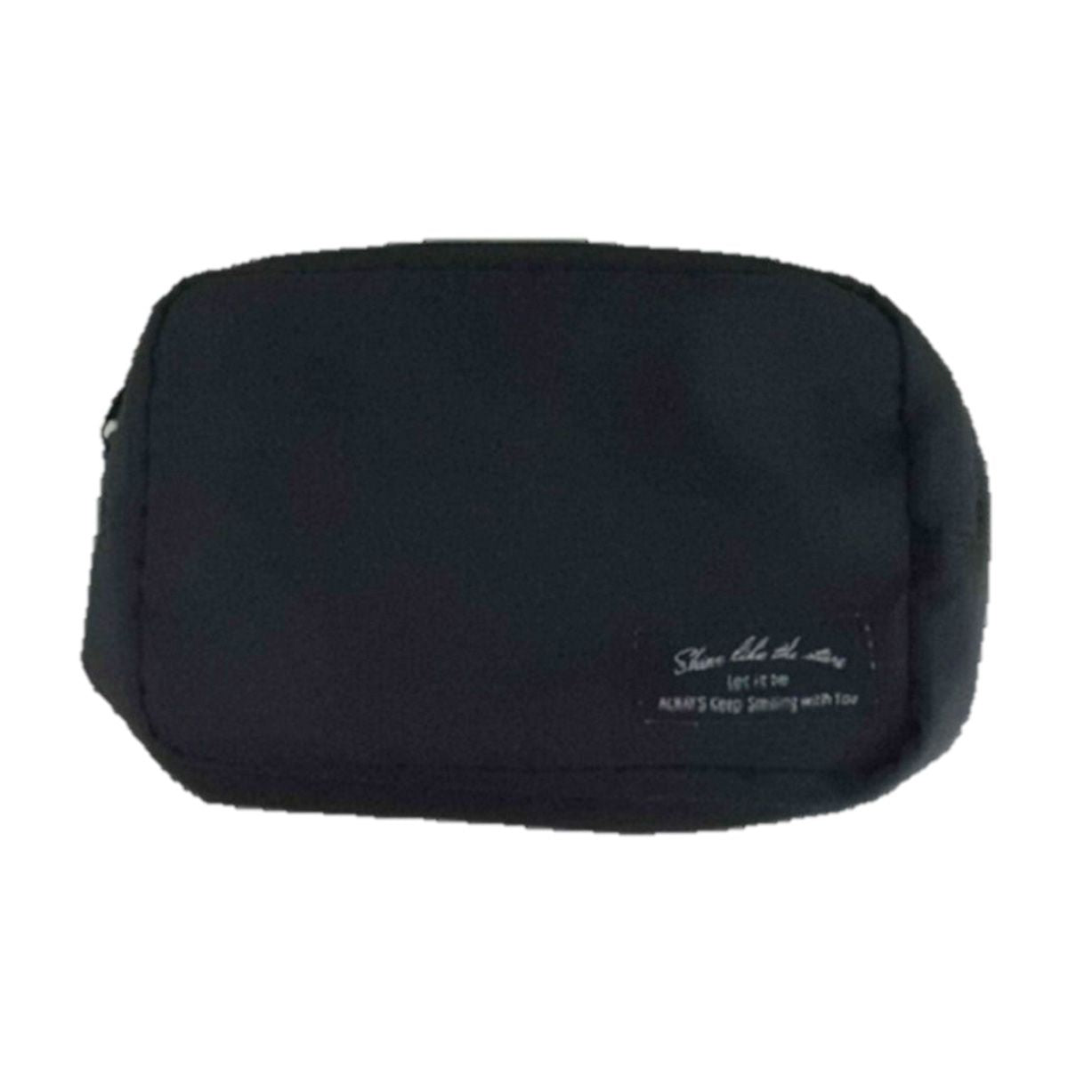 【OUTLET】化粧ポーチ メイクポーチ スクエアポーチ ブラックH12×W18×D6cm 365062