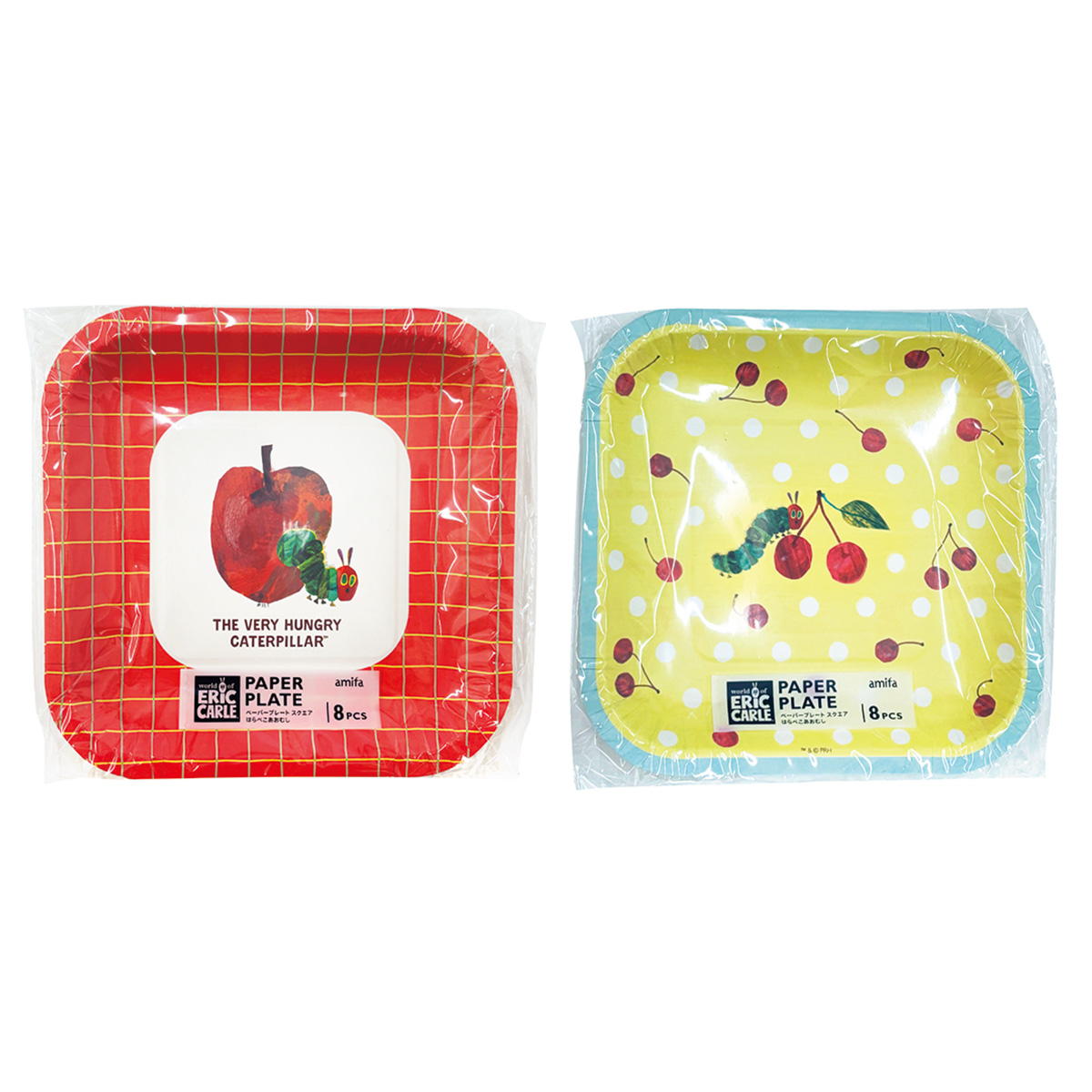 ペーパープレート 8P スクエア はらぺこあおむし2 365276