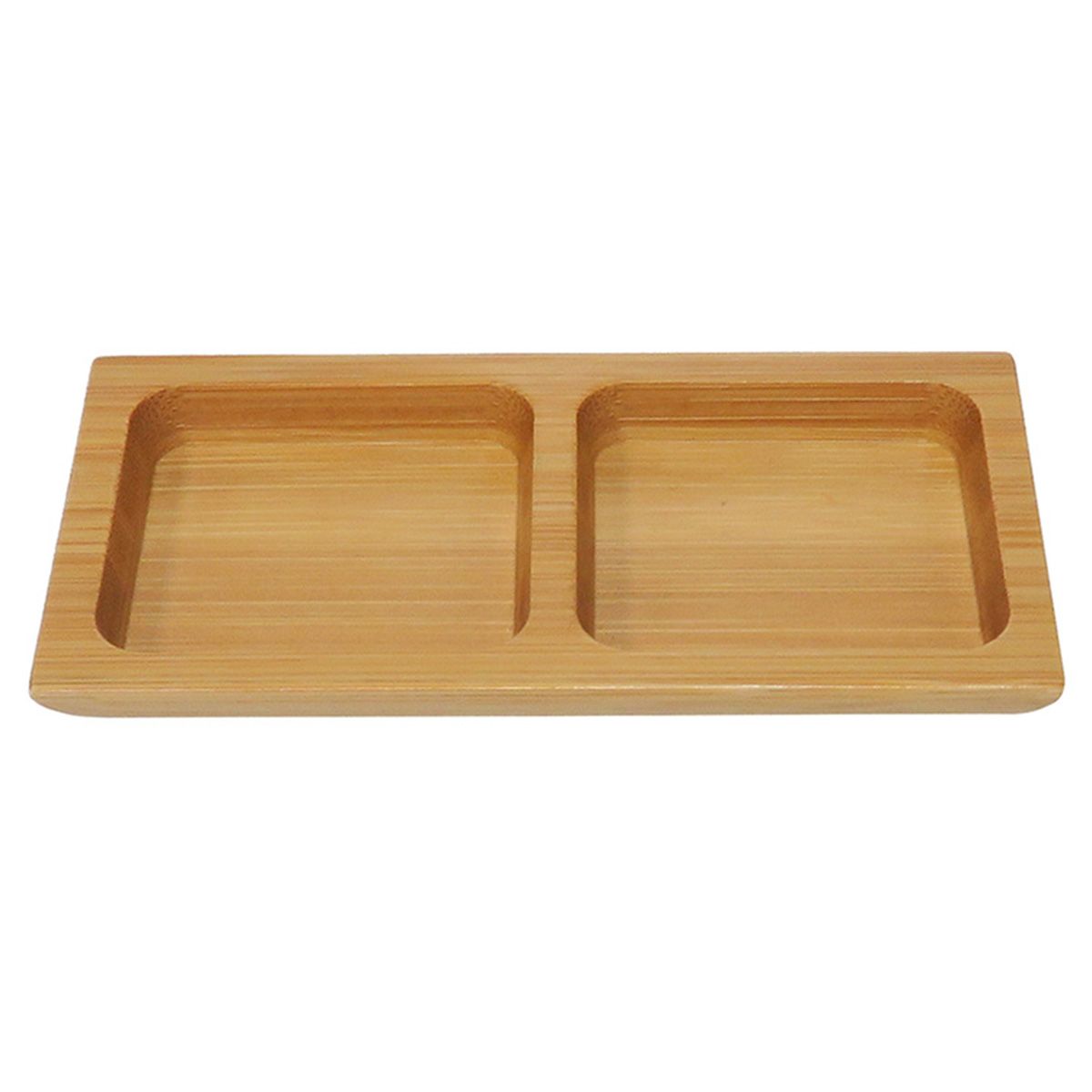 【OUTLET】竹皿 二連 角形 おつまみ入れ 約60×120mm 366057