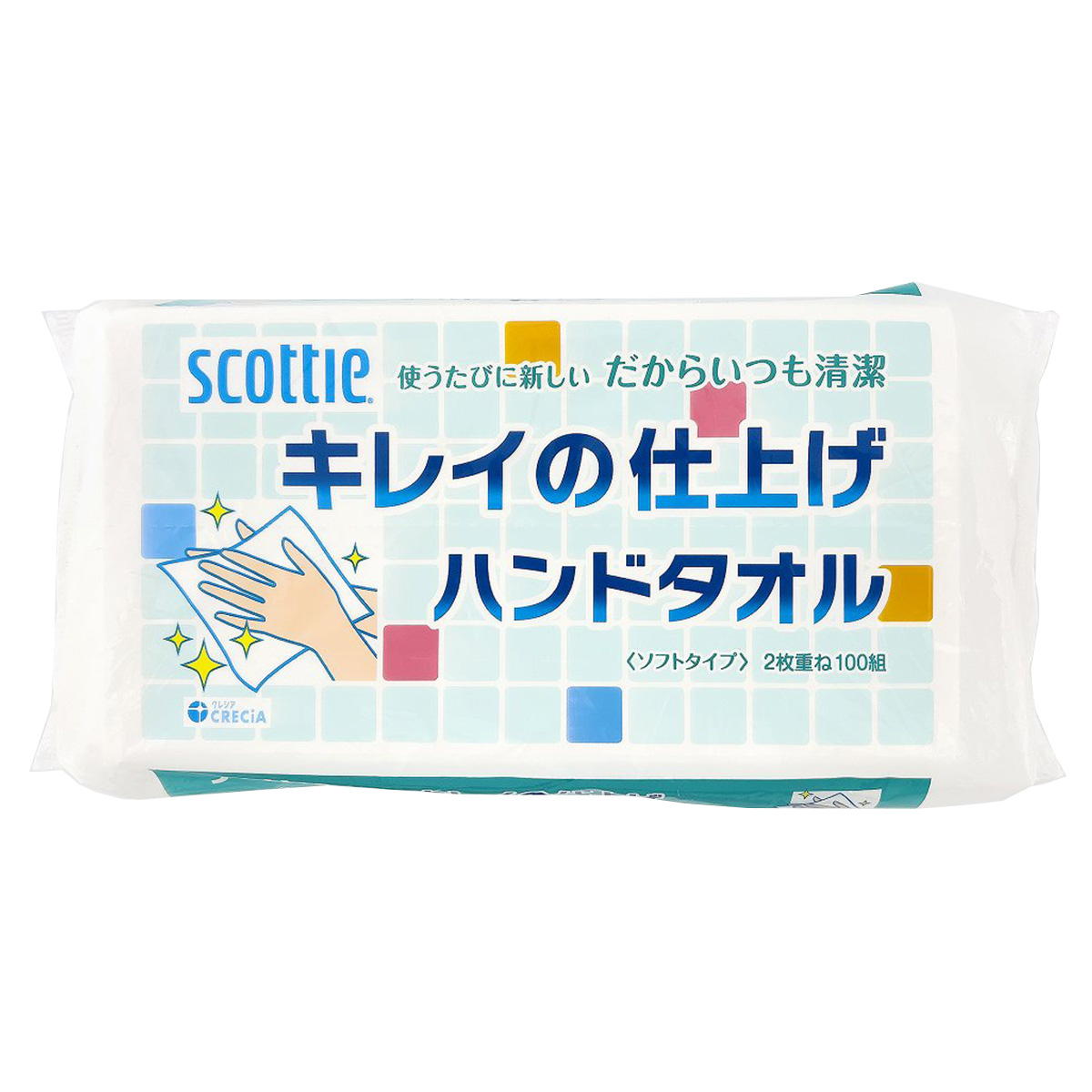 クレシア キレイの仕上げハンドタオル 100組 366332