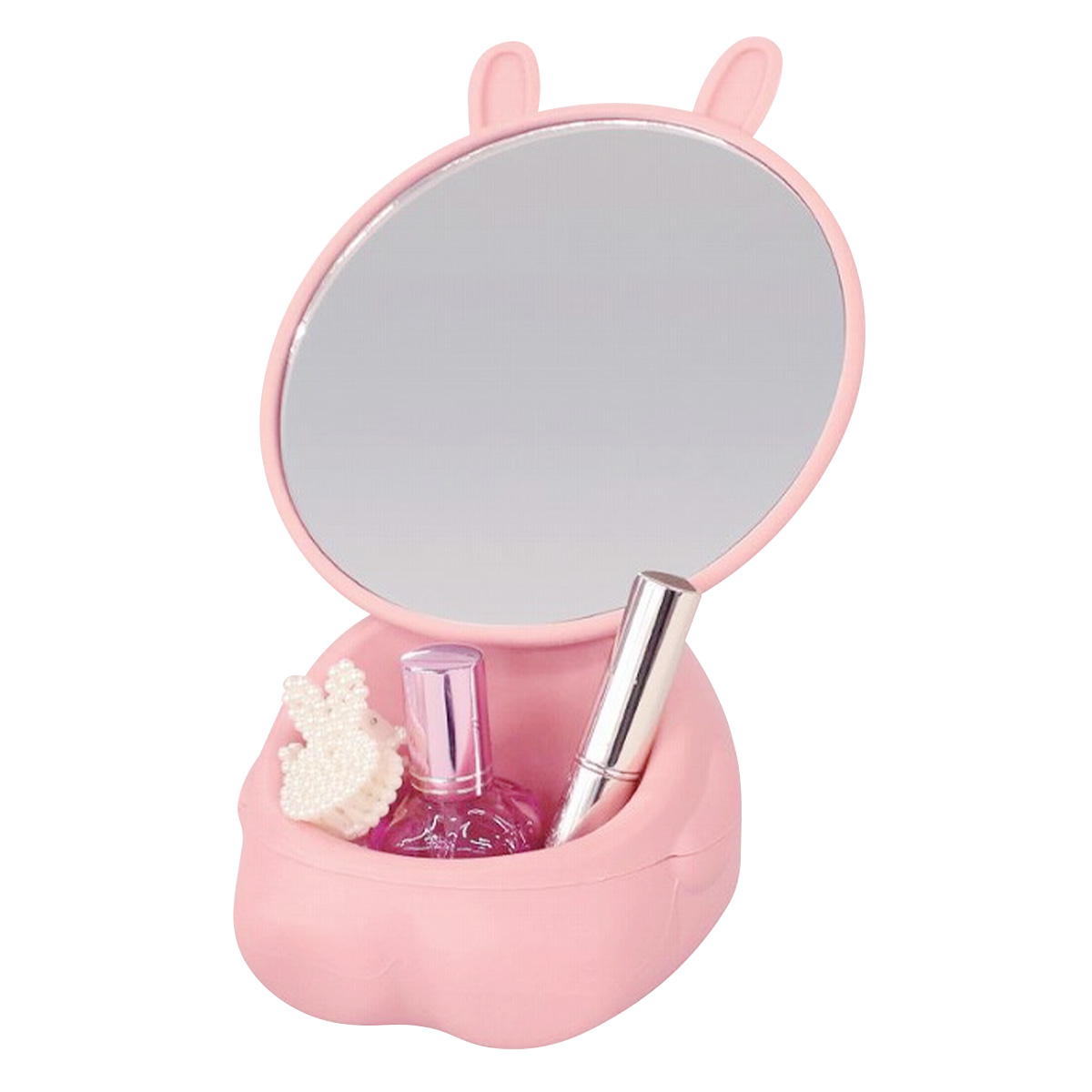 収納付き卓上ラビットミラーピンク 366544
