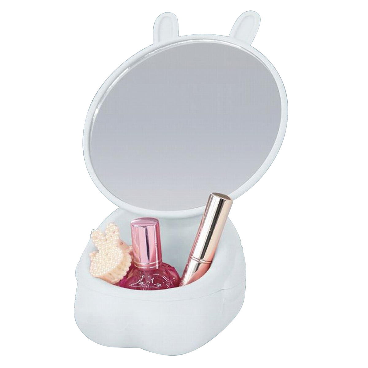 収納付き卓上ラビットミラーホワイト 366545