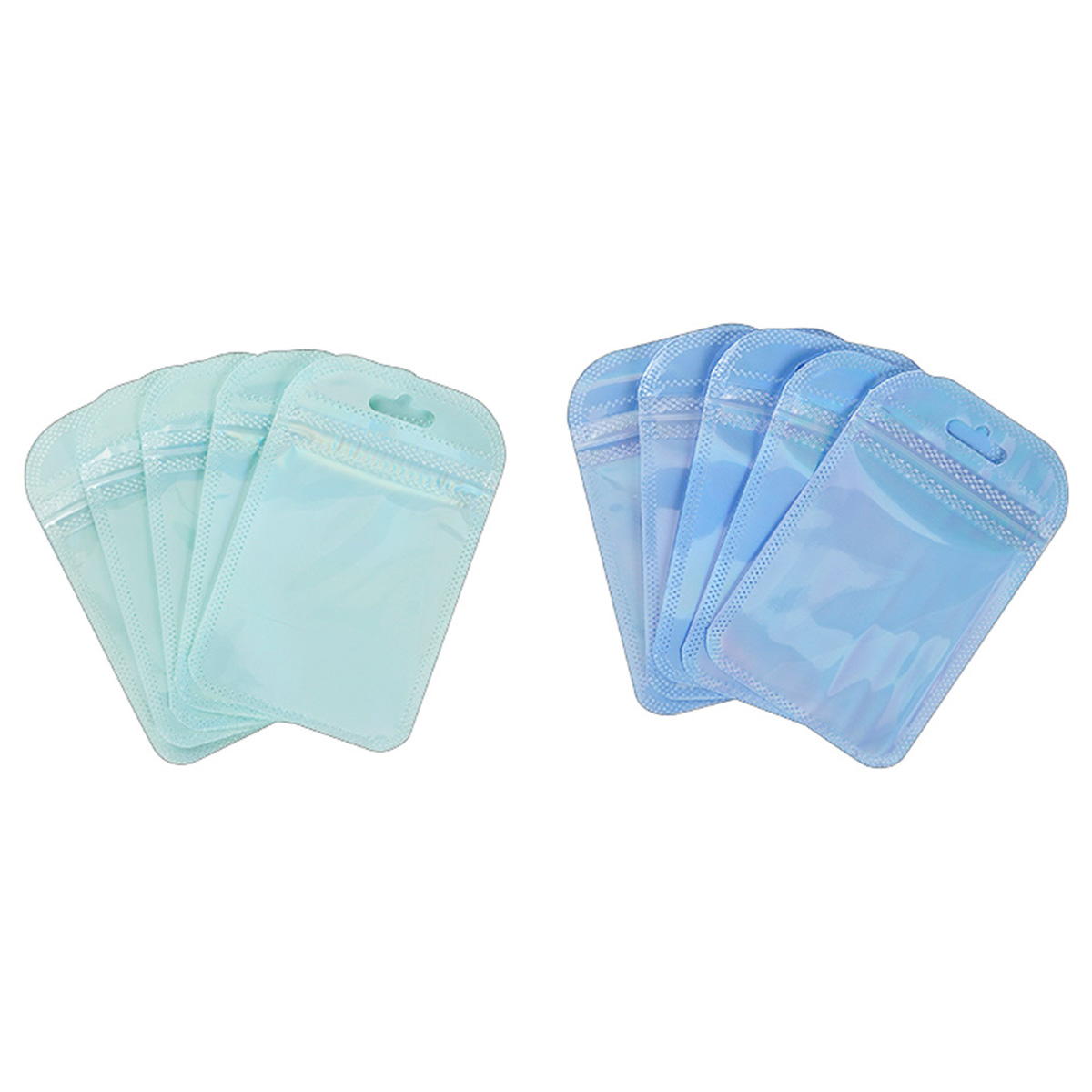 アクセサリー収納袋10枚入ブルー・グリーン 366588