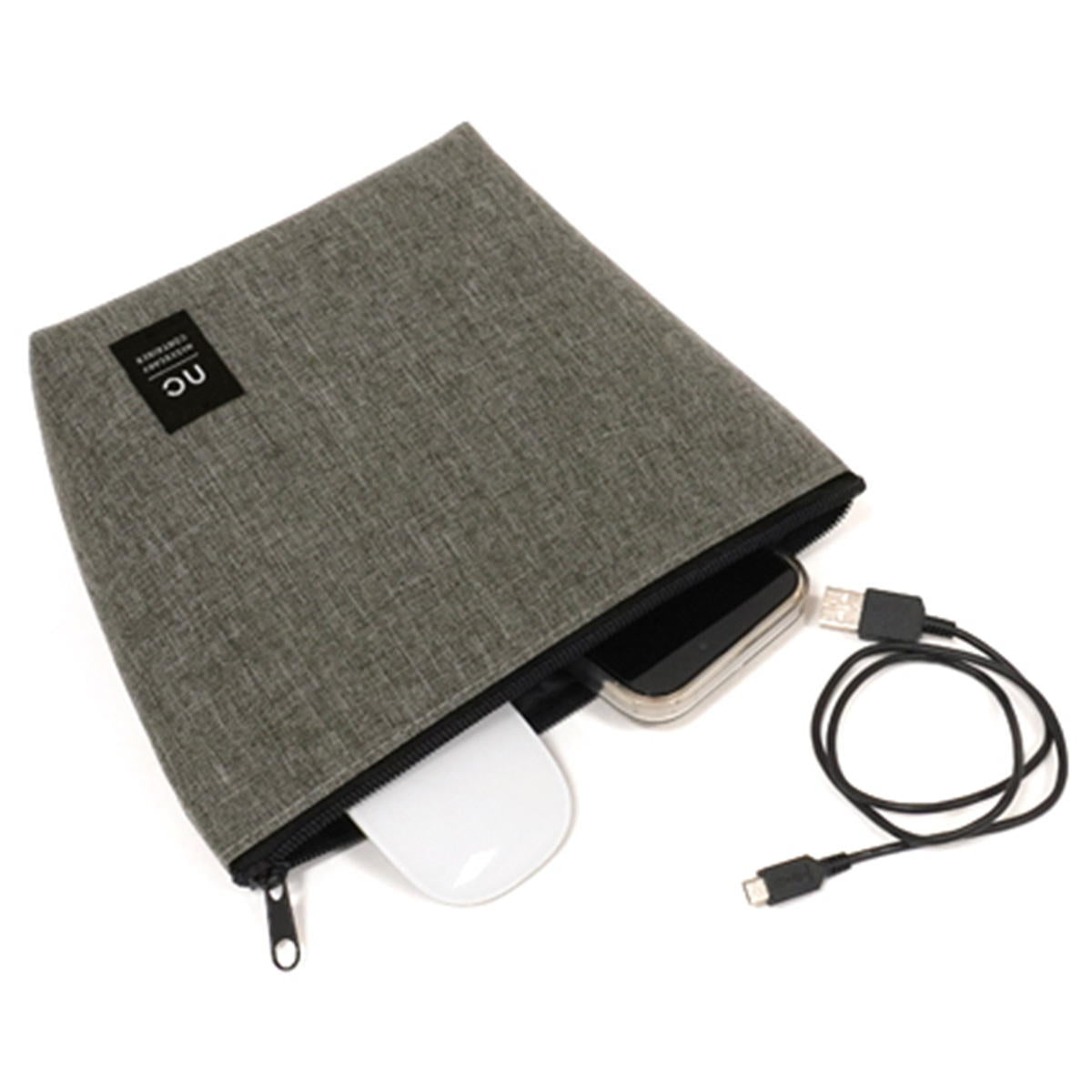 ガジェットポーチ 舟形 グレー 366652