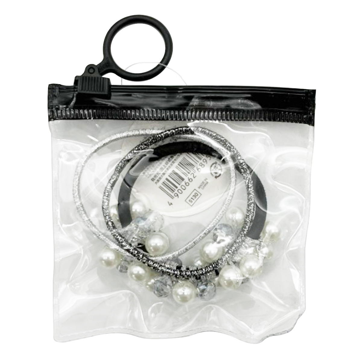 【在庫限り】ヘアゴム パールビジューポニーセットケース付 367215