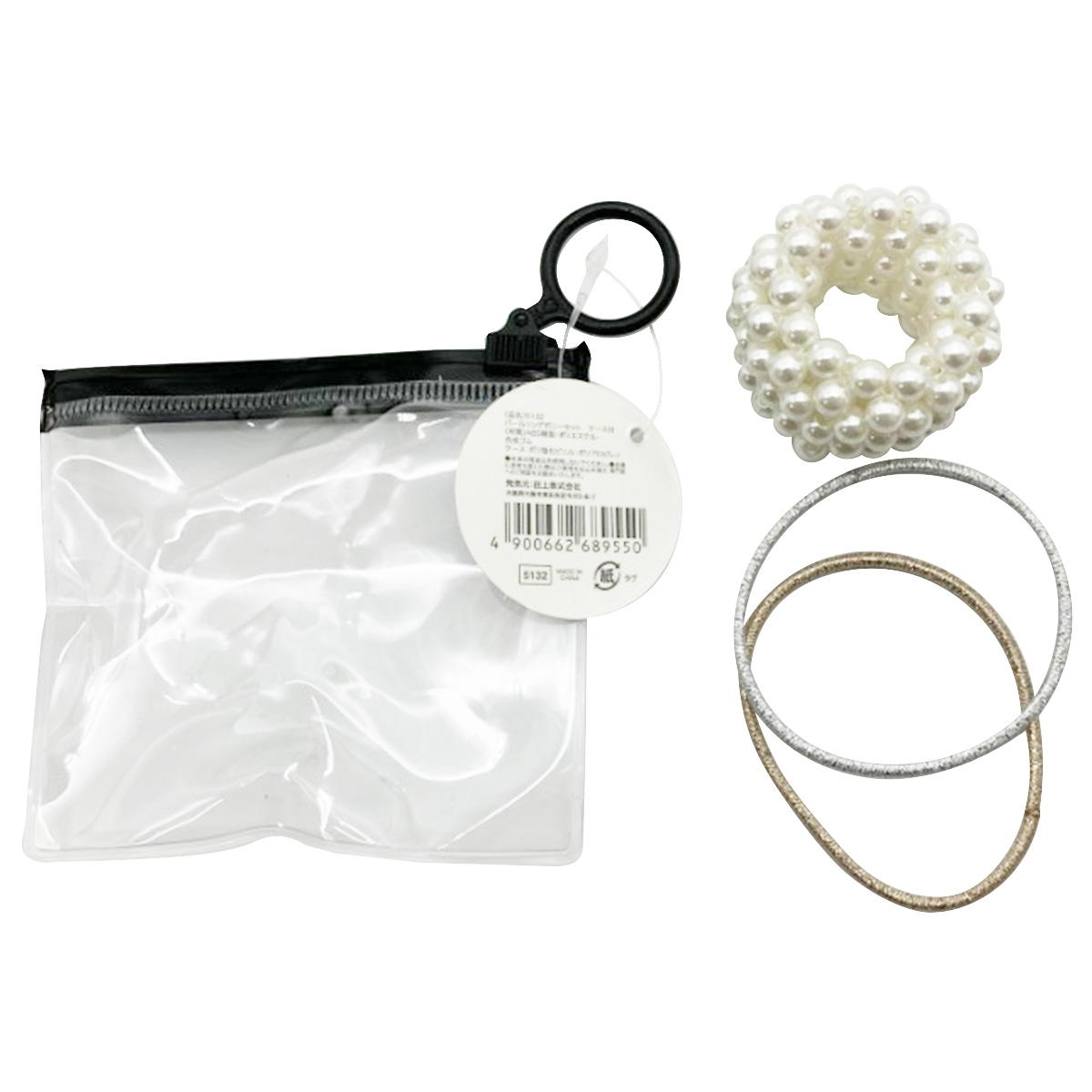 ヘアゴム パールリングポニーセットケース付 367255