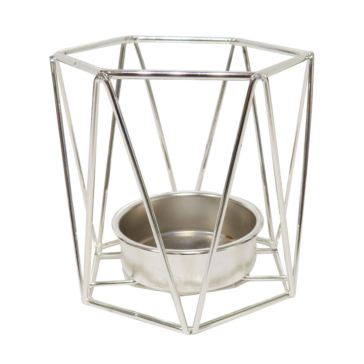 キャンドルホルダー ジオメトリック シルバー 367306