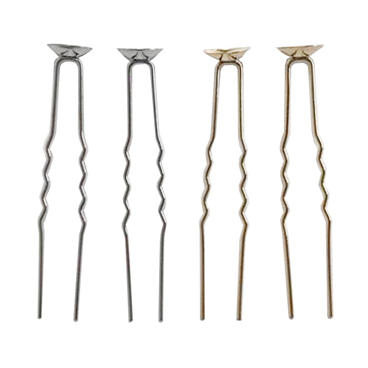 ヘアアクセサリーパーツ 金具 シェリかんざしパーツ台付き(シルバー・ゴールド) 367594