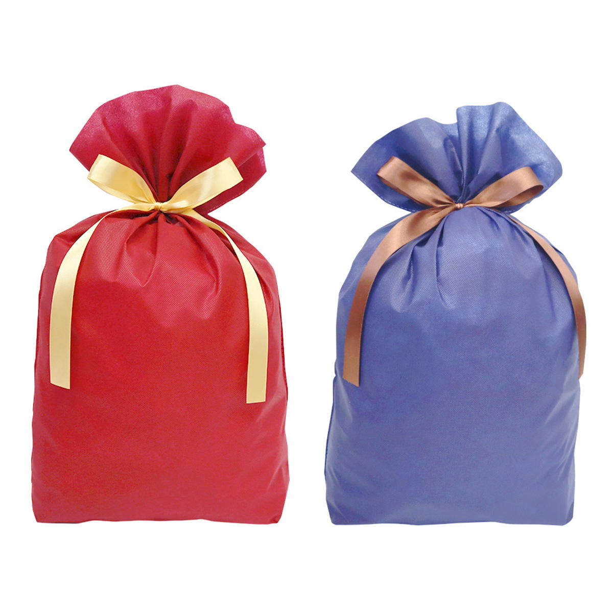 ギフトバッグLL 不織布 レッドネイビー 367674