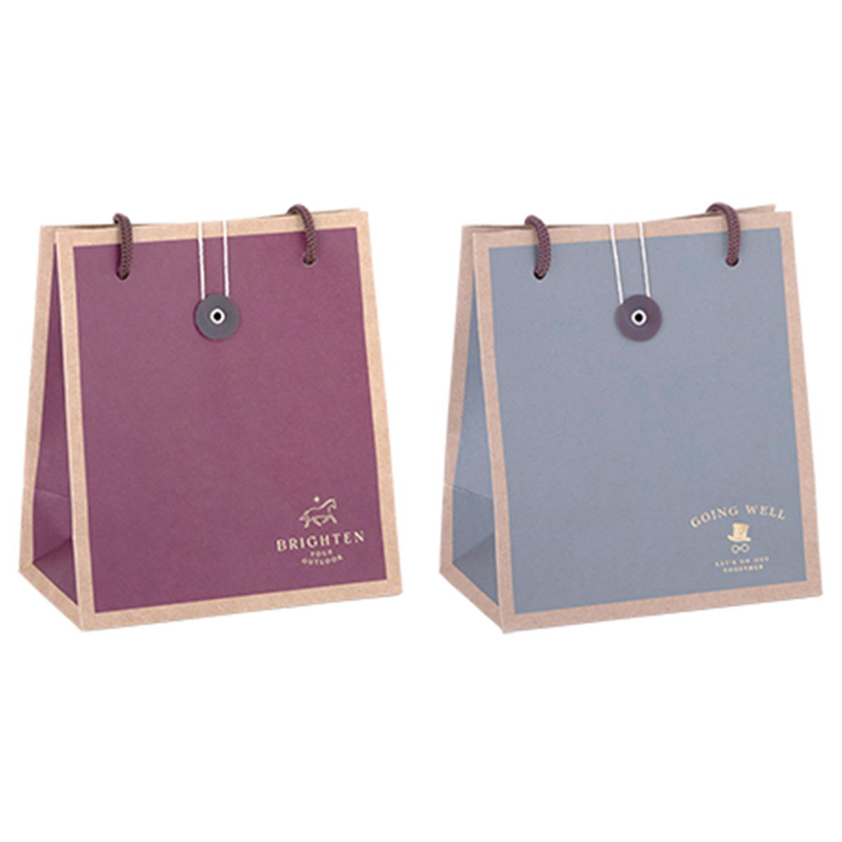 ペーパーバッグ クラフトカラー 箔押し S 367710