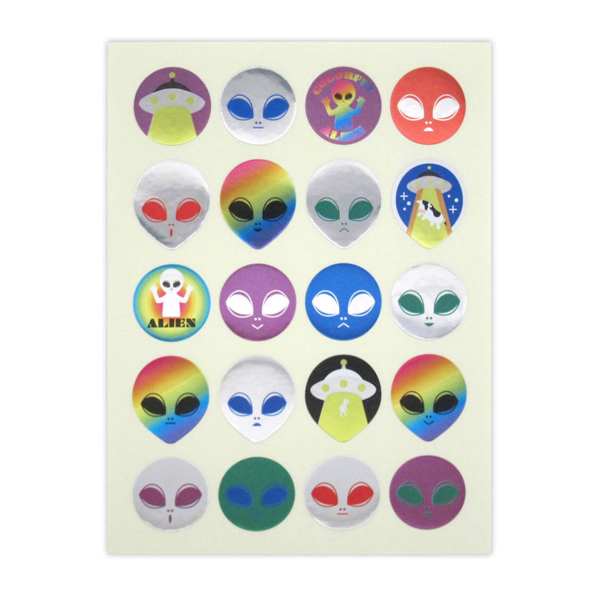 ホイルダイカットシール カラフルエイリアン柄80片 368124