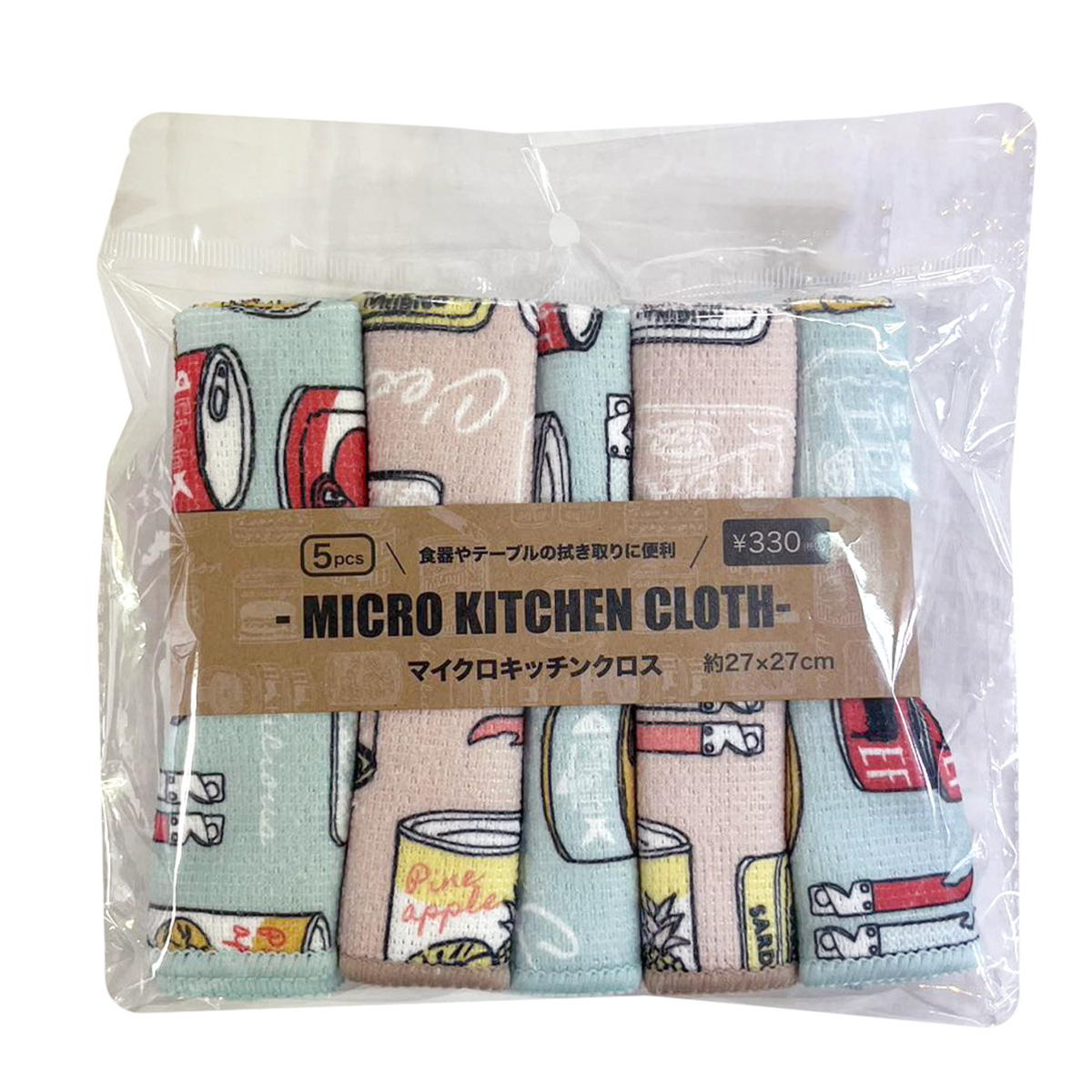 マイクロキッチンクロス5枚 缶柄 368529