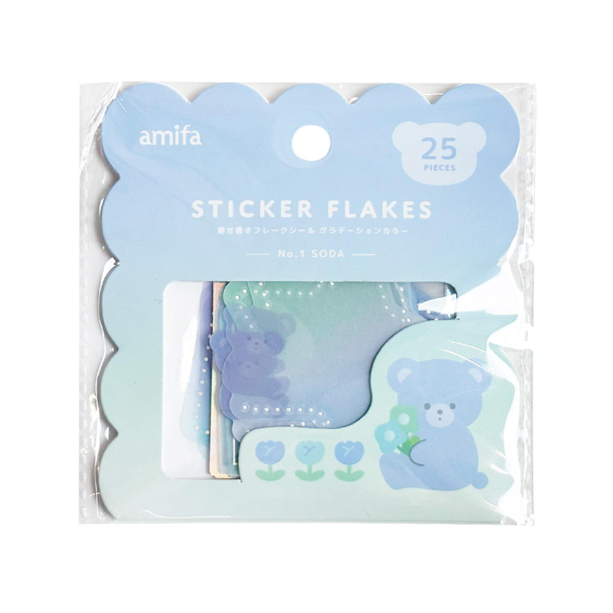 【OUTLET】寄せ書きフレークシール 25P グラデーションカラー ソーダベリー 369276