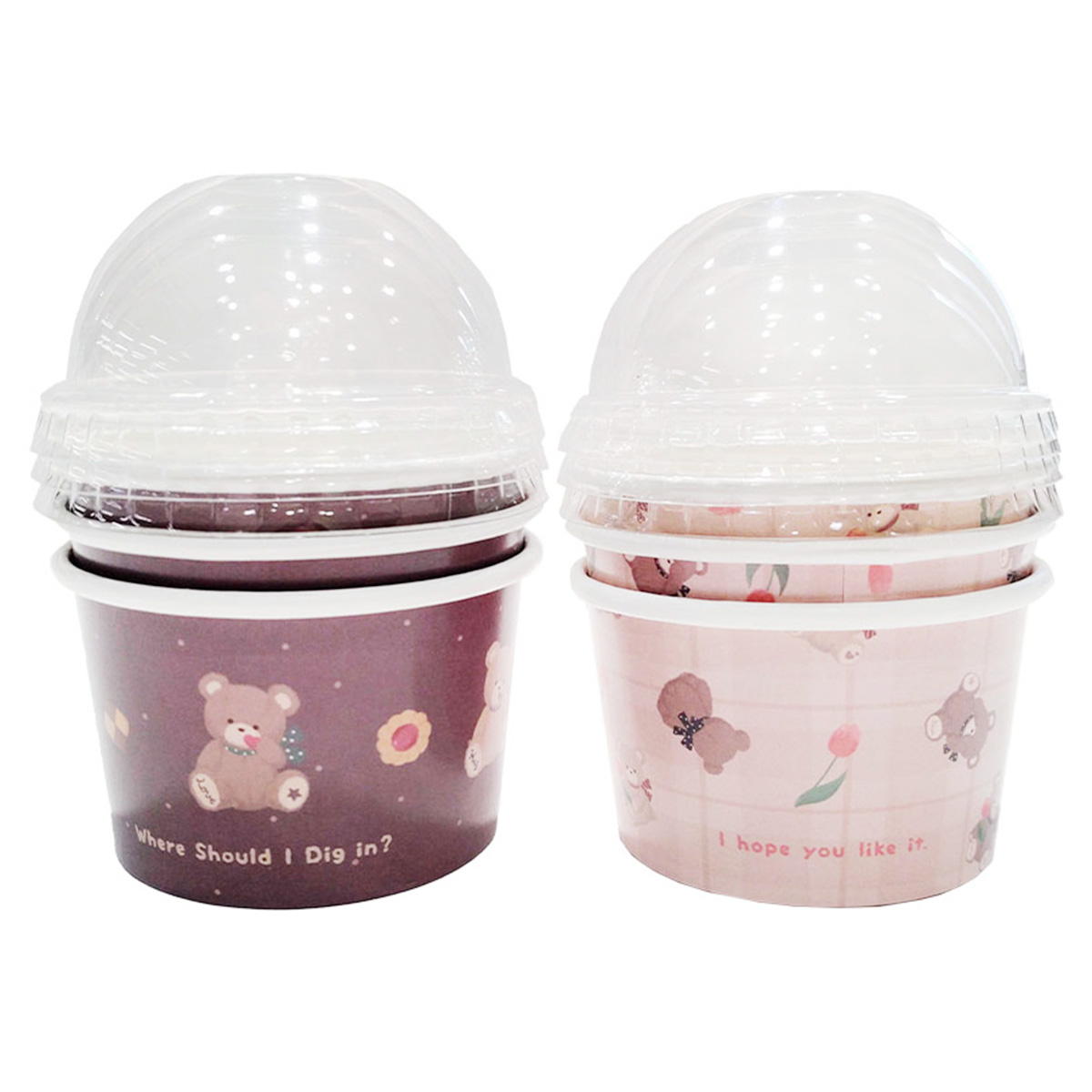 【在庫限り】ドーム型ふた付カップ 3P プティベア 369493