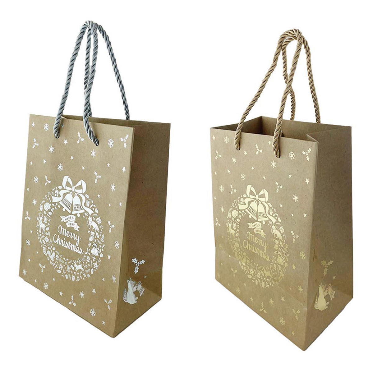 ギフトバッグ ハンドルバッグ S 縦 クリスマスフォレスト 369664