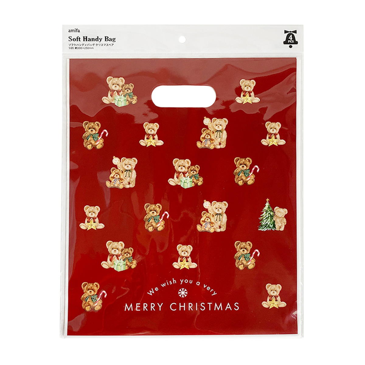 【OUTLET】ソフトハンディバッグ M 4P クリスマスベア 369667