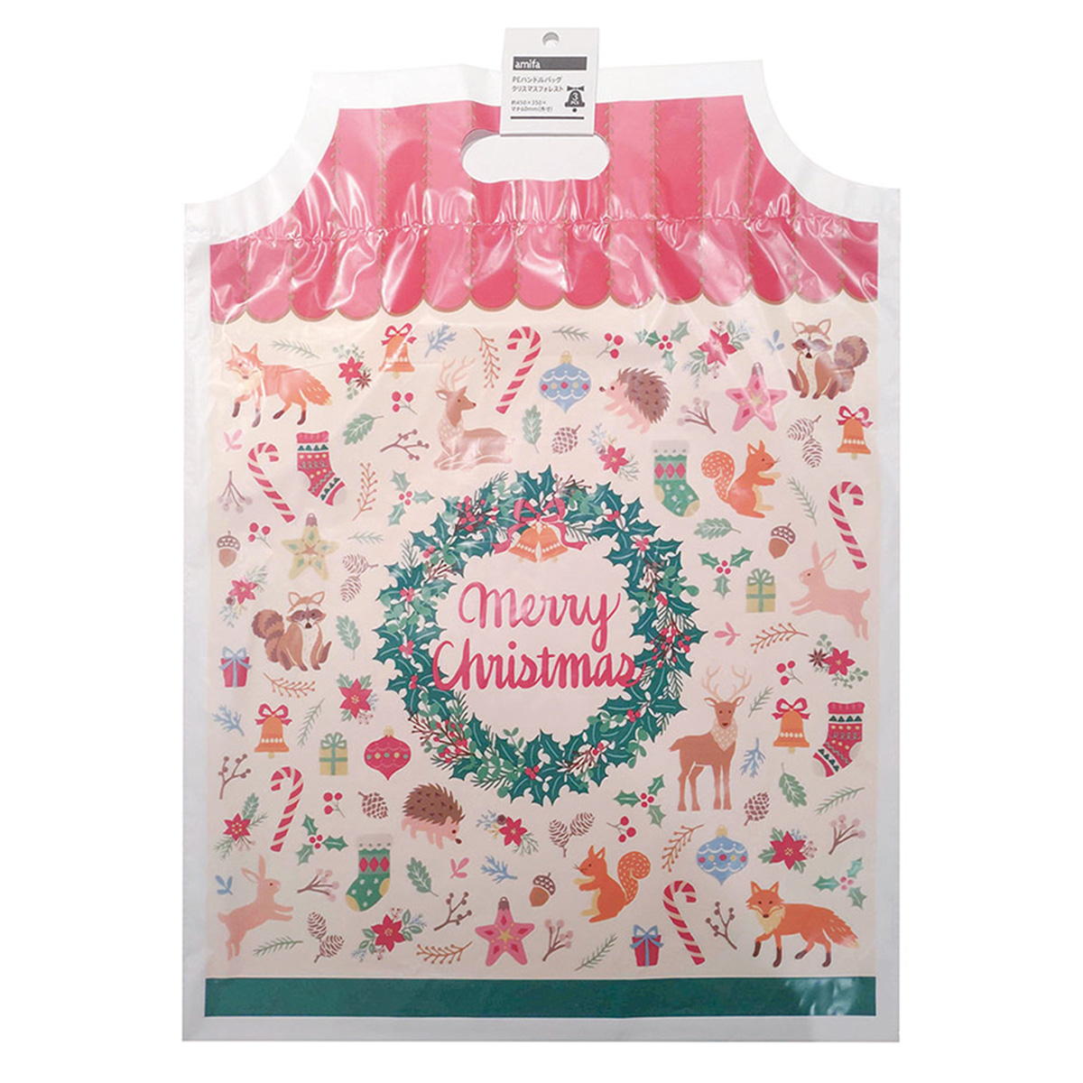 【在庫限り】PEハンドルバッグ L 3P クリスマスフォレスト 369676