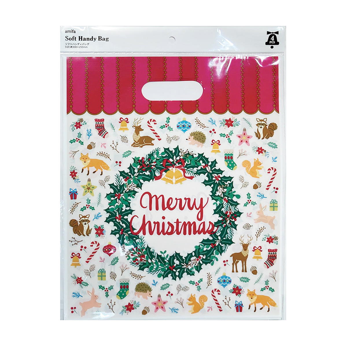 【在庫限り】ソフトハンディバッグ M 4P クリスマスフォレスト 369677