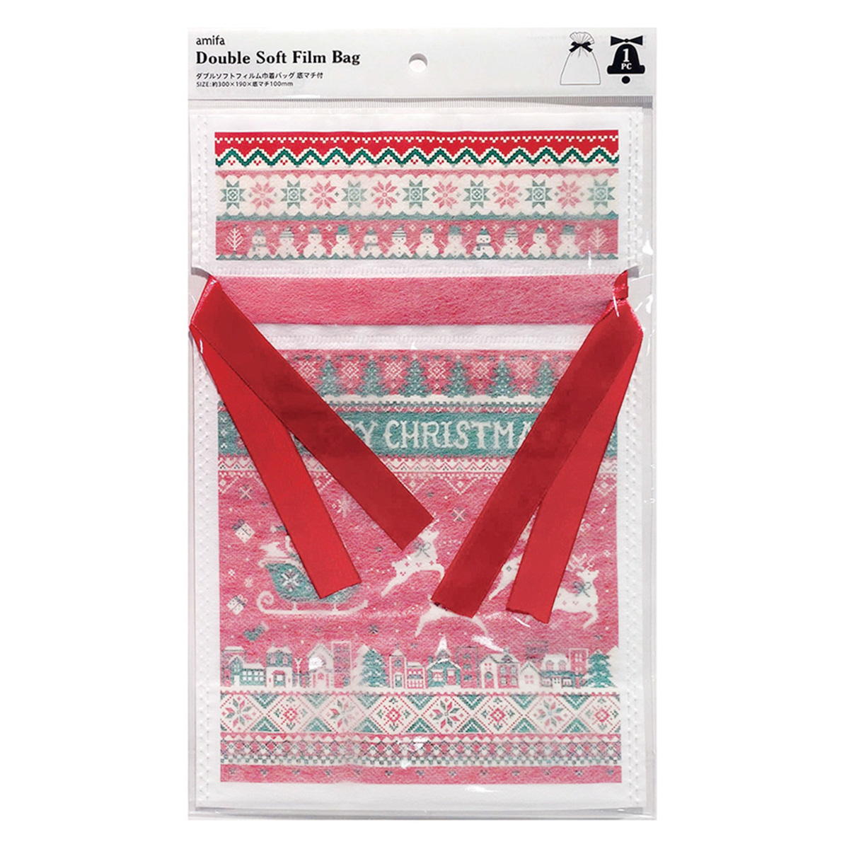 【OUTLET】ダブルソフトフィルム巾着バッグ M 底マチ付 ノルディック 369693