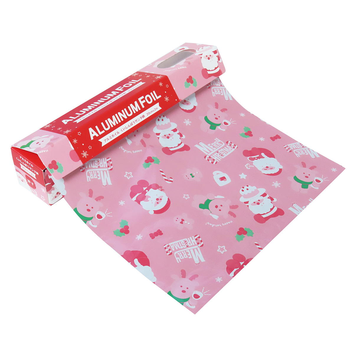 アルミホイルくいしんぼうサンタ柄20cm×2m 369717