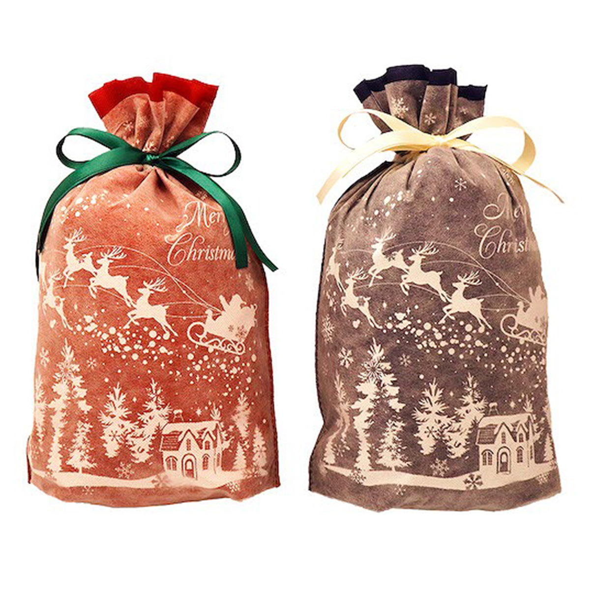 【OUTLET】巾着バッグM 不織布 マチ付 クリスマス 369775