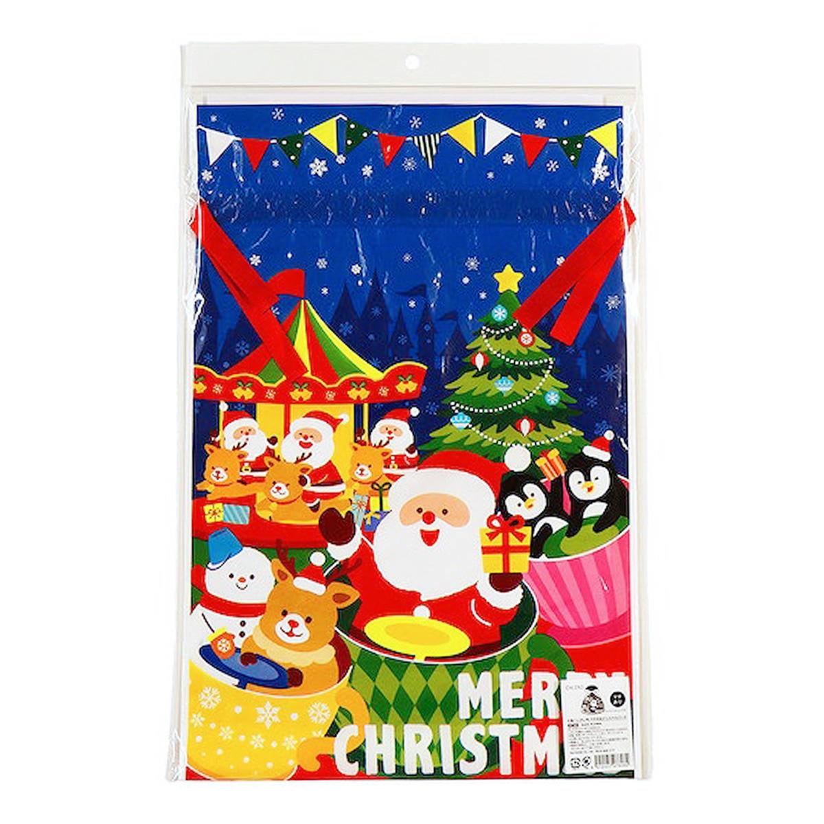 【OUTLET】巾着バッグL PE マチ付 クリスマスパーク 369779