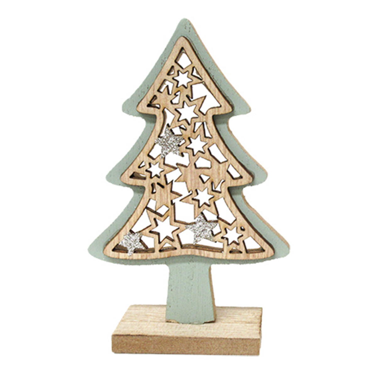 【OUTLET】クリスマスツリーオブジェ ナチュラルウッドグリッタースターツリー 369828