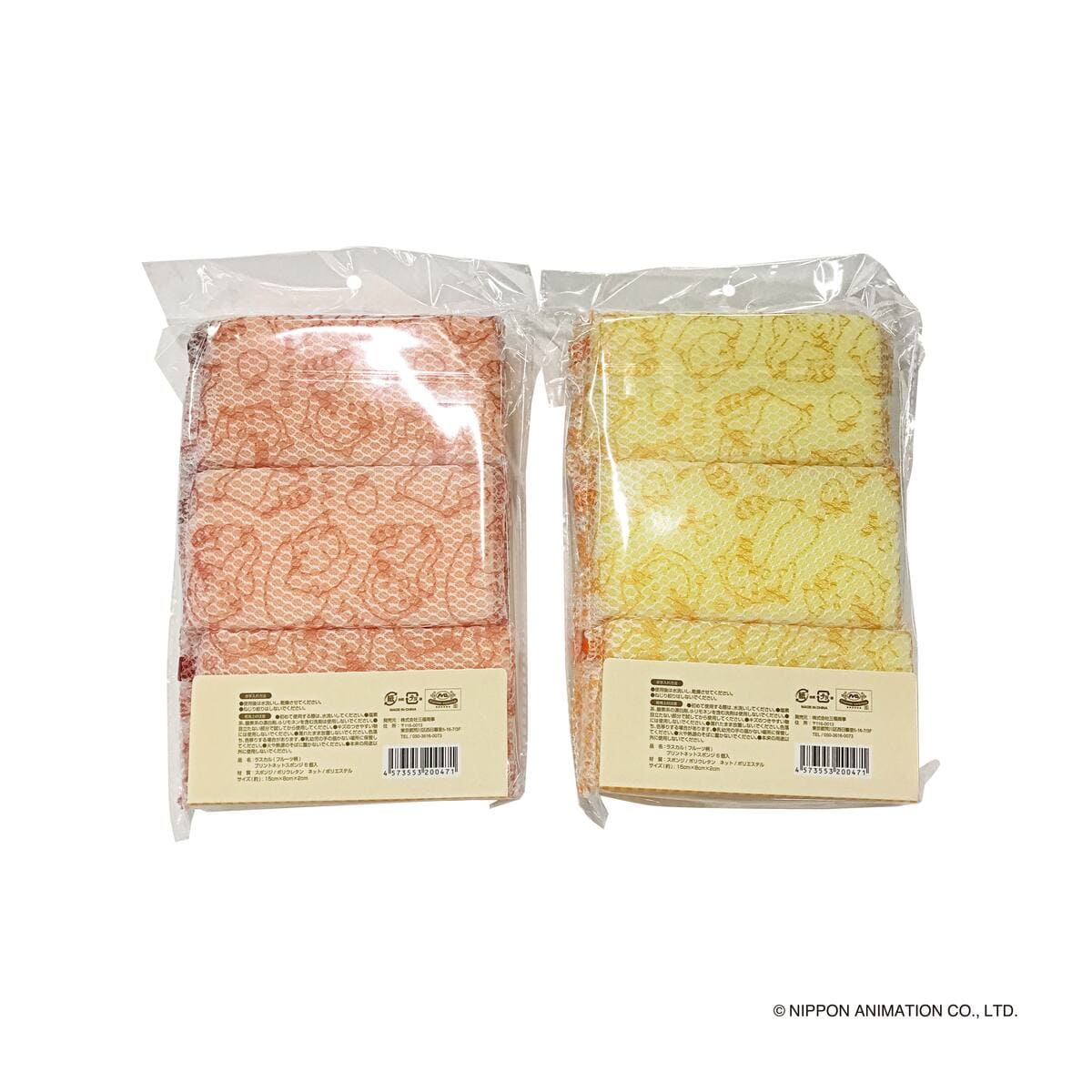 ラスカル ( フルーツ柄 ) プリントネットスポンジ 6 個入 370209