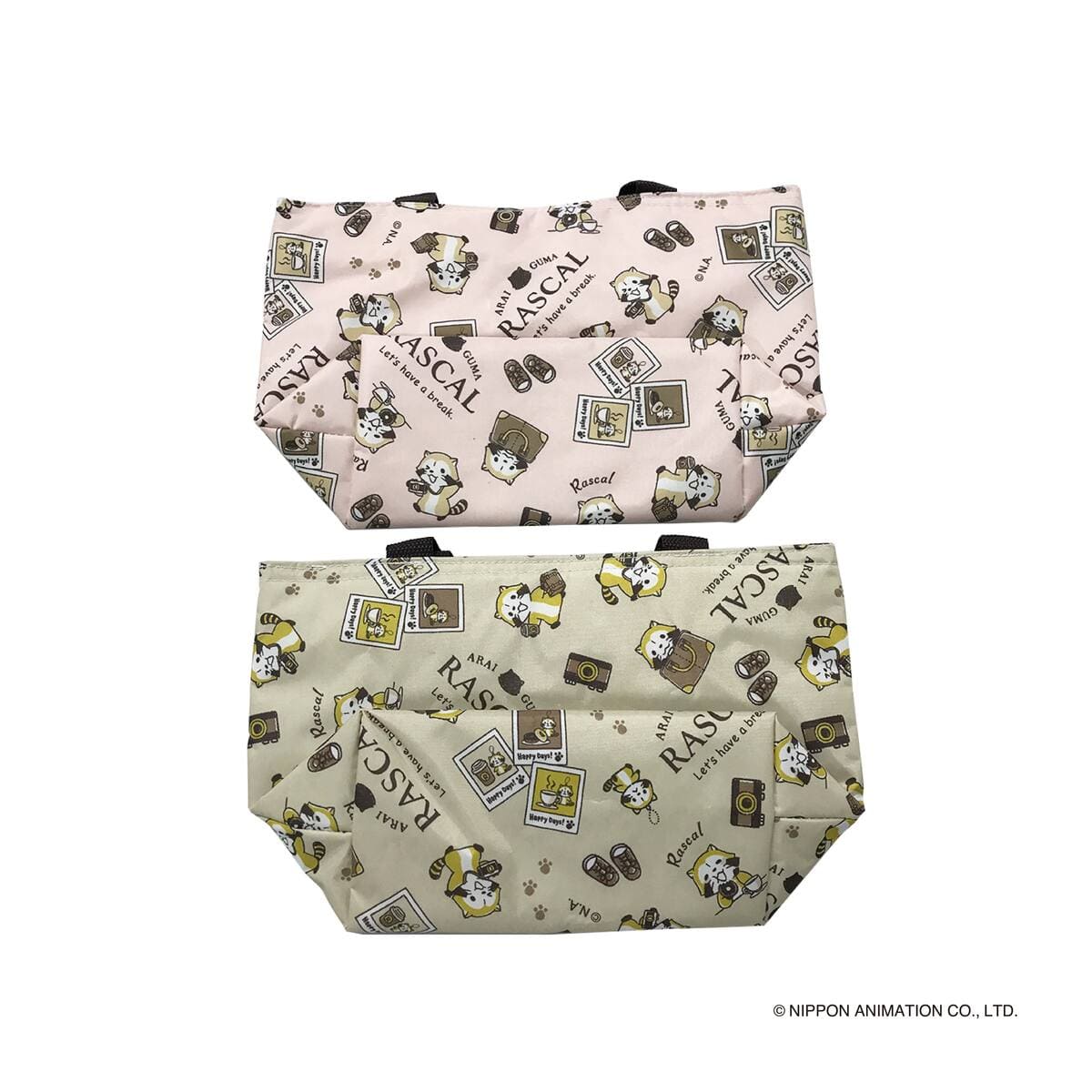 ラスカル ( カフェ柄 ) アルミランチバッグ M サイズ フタファスナー付 370221