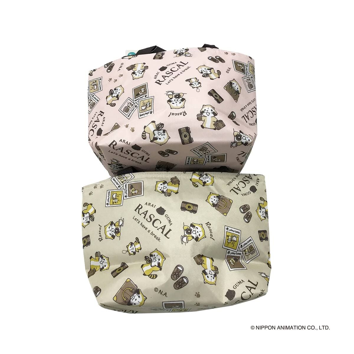 ラスカル ( カフェ柄 ) アルミランチバッグ M サイズ フタファスナー付 370221