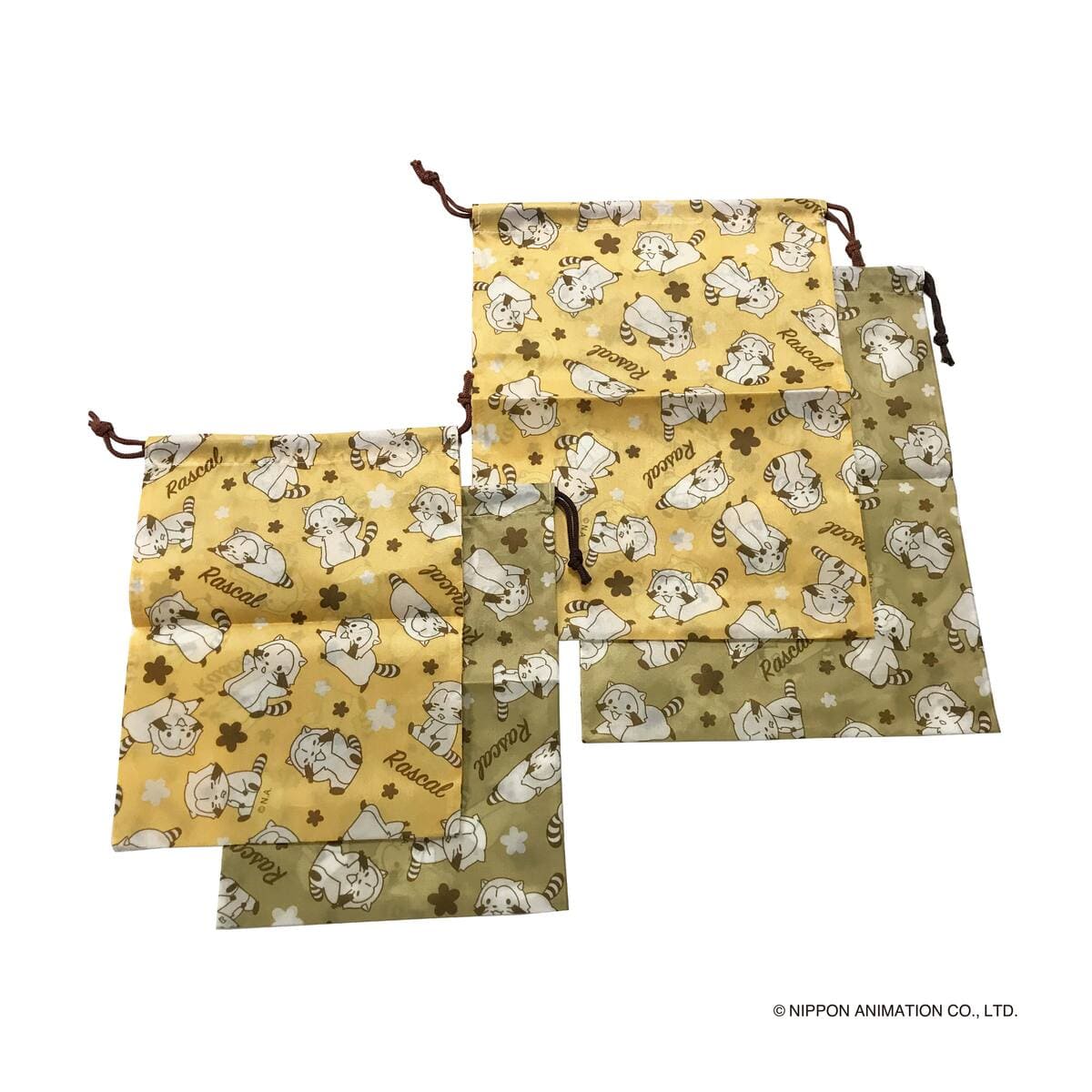 ラスカル ( フラワー柄 )  巾着袋 ( 大・小 )2 枚セット 370234