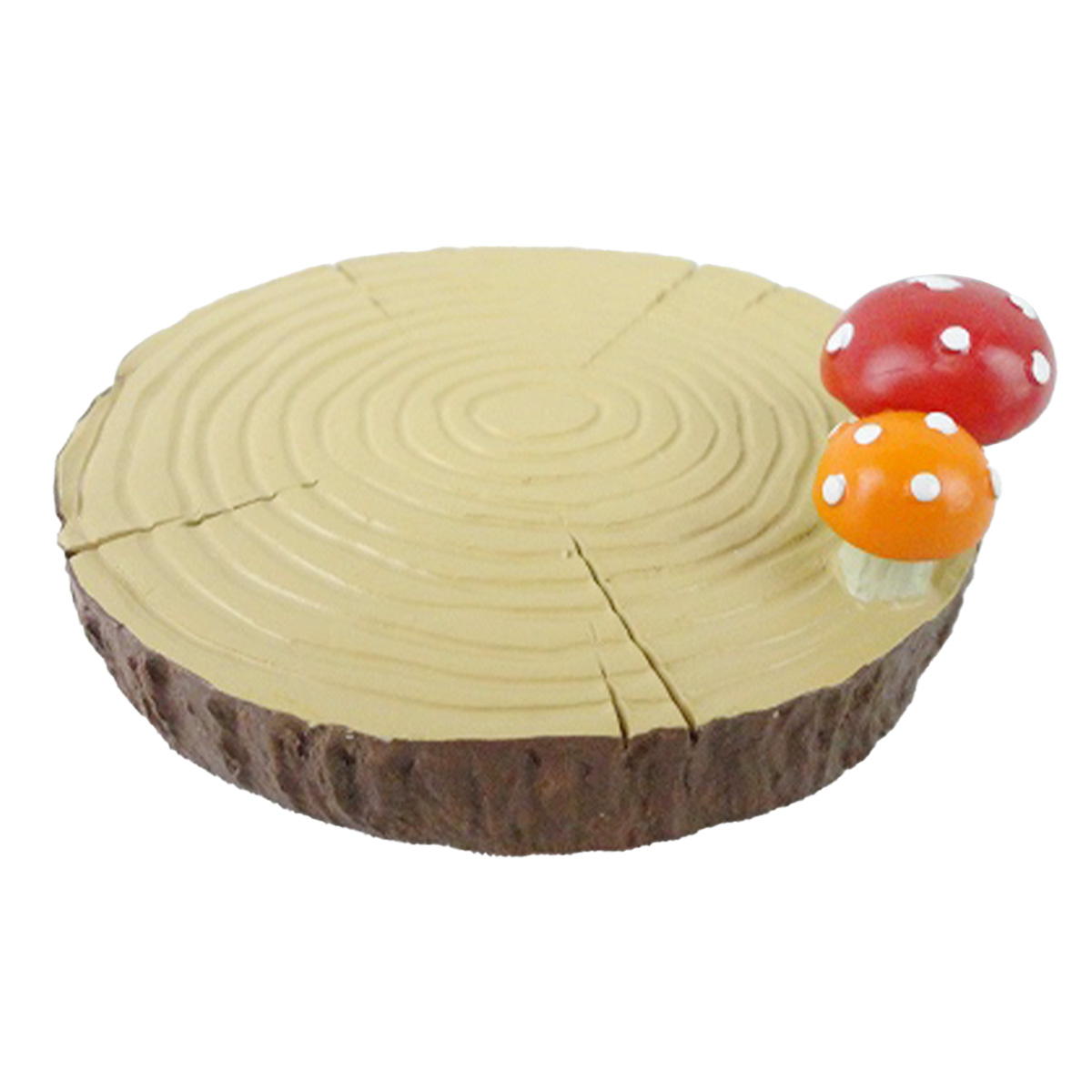 きのこ付き切り株台座オブジェ 370497