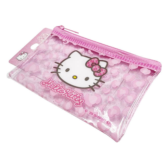 sanrio キティ ラメポーチS ピンクヒョウ柄 370727