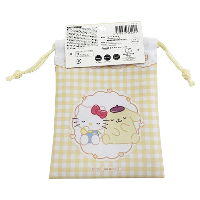 sanrio キティプリンミニ巾着ギンガムチェック 370889