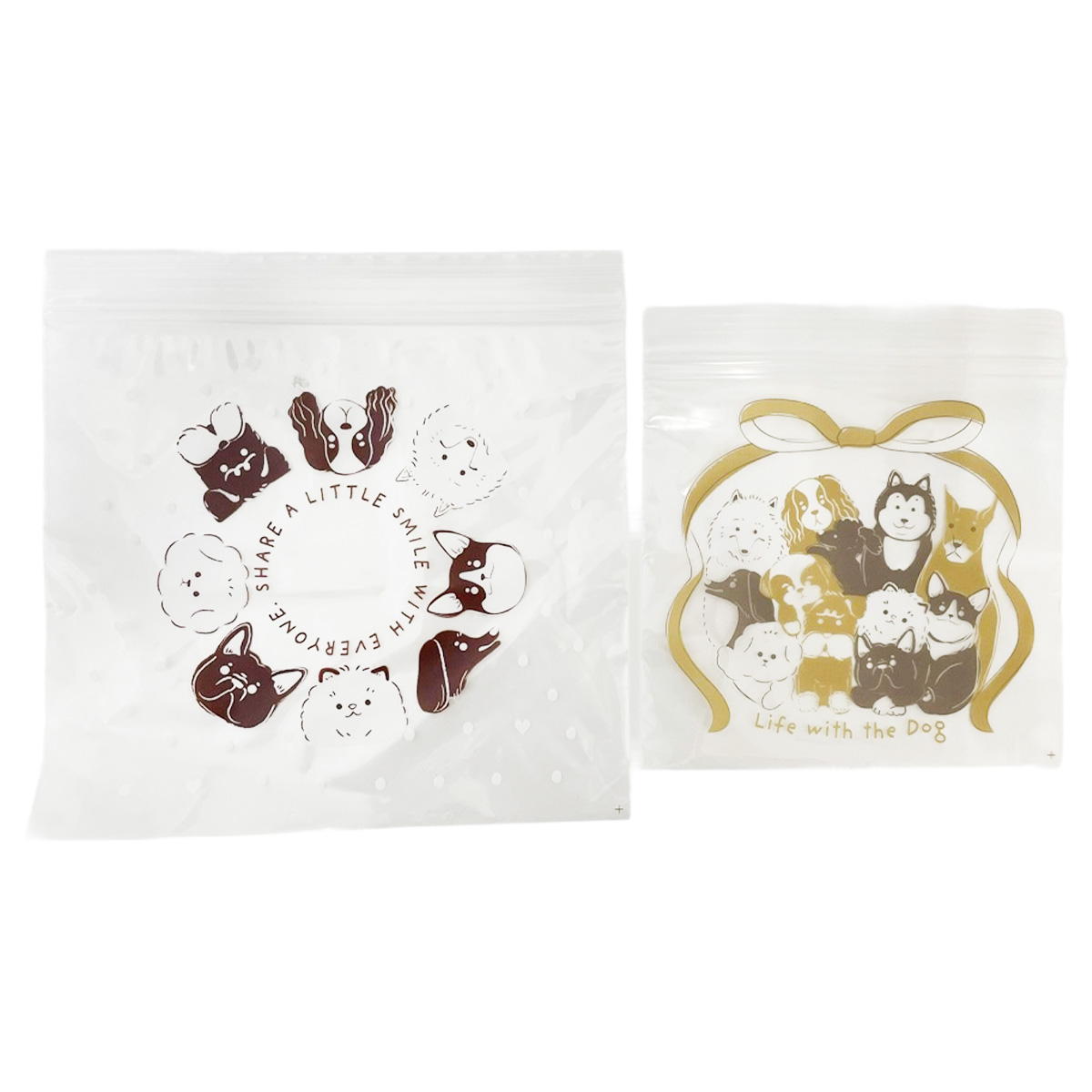 ストックバッグ S20枚M15枚 いぬ柄 371282