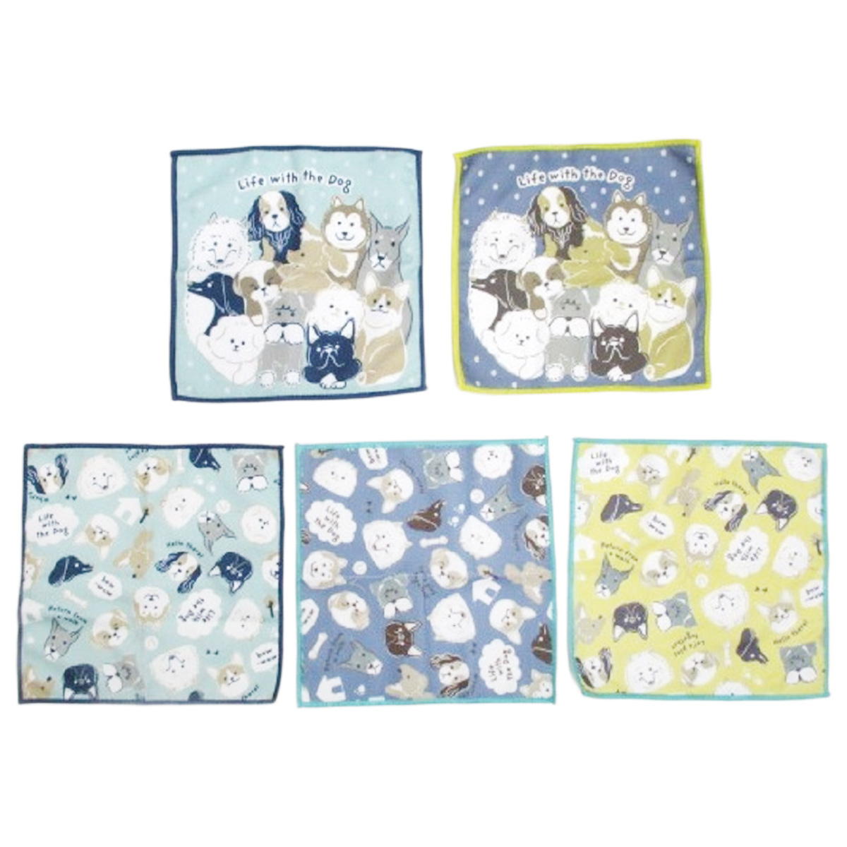 ふきん 5枚セット いぬ柄 371290