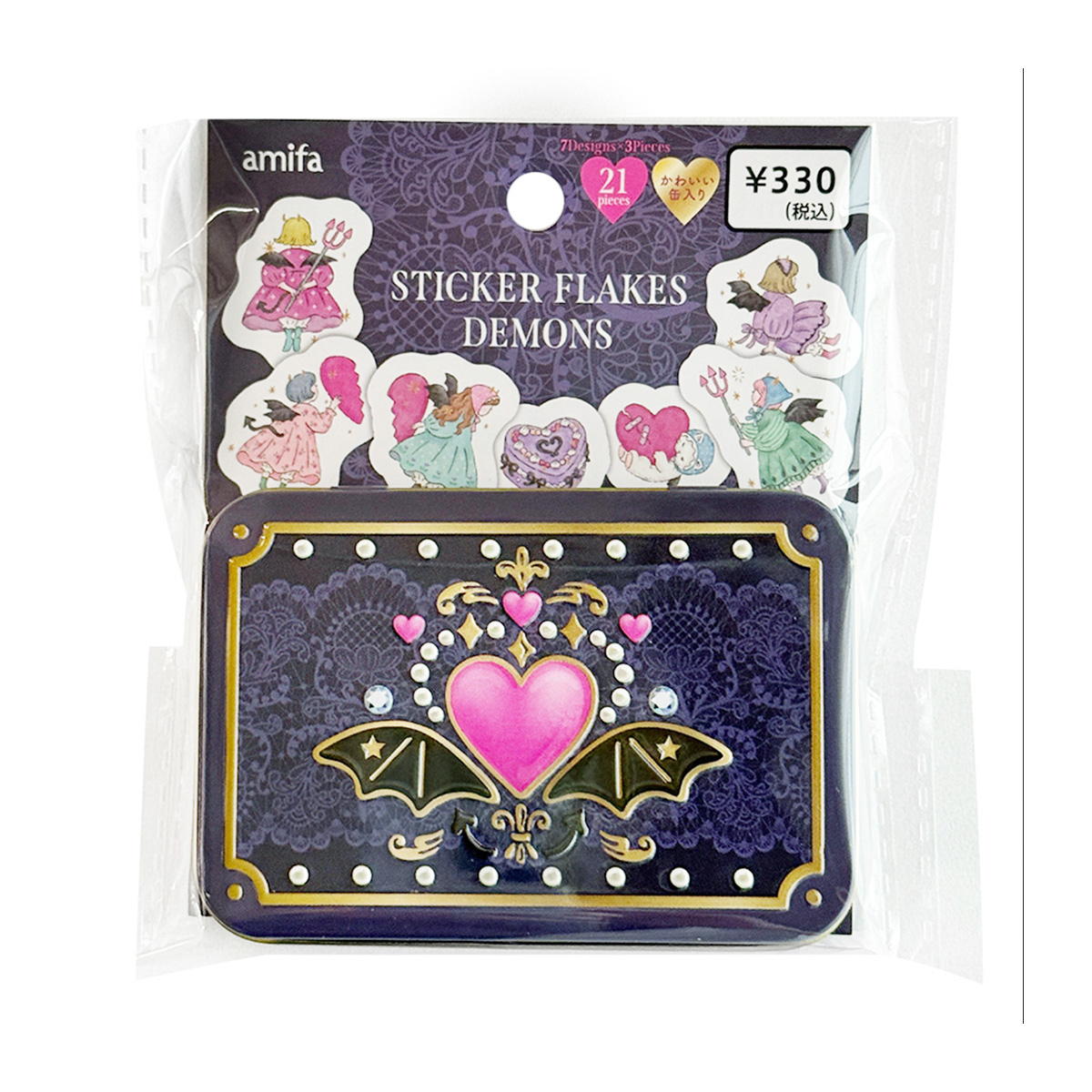 缶入りフレークシール 21P あくま 371486