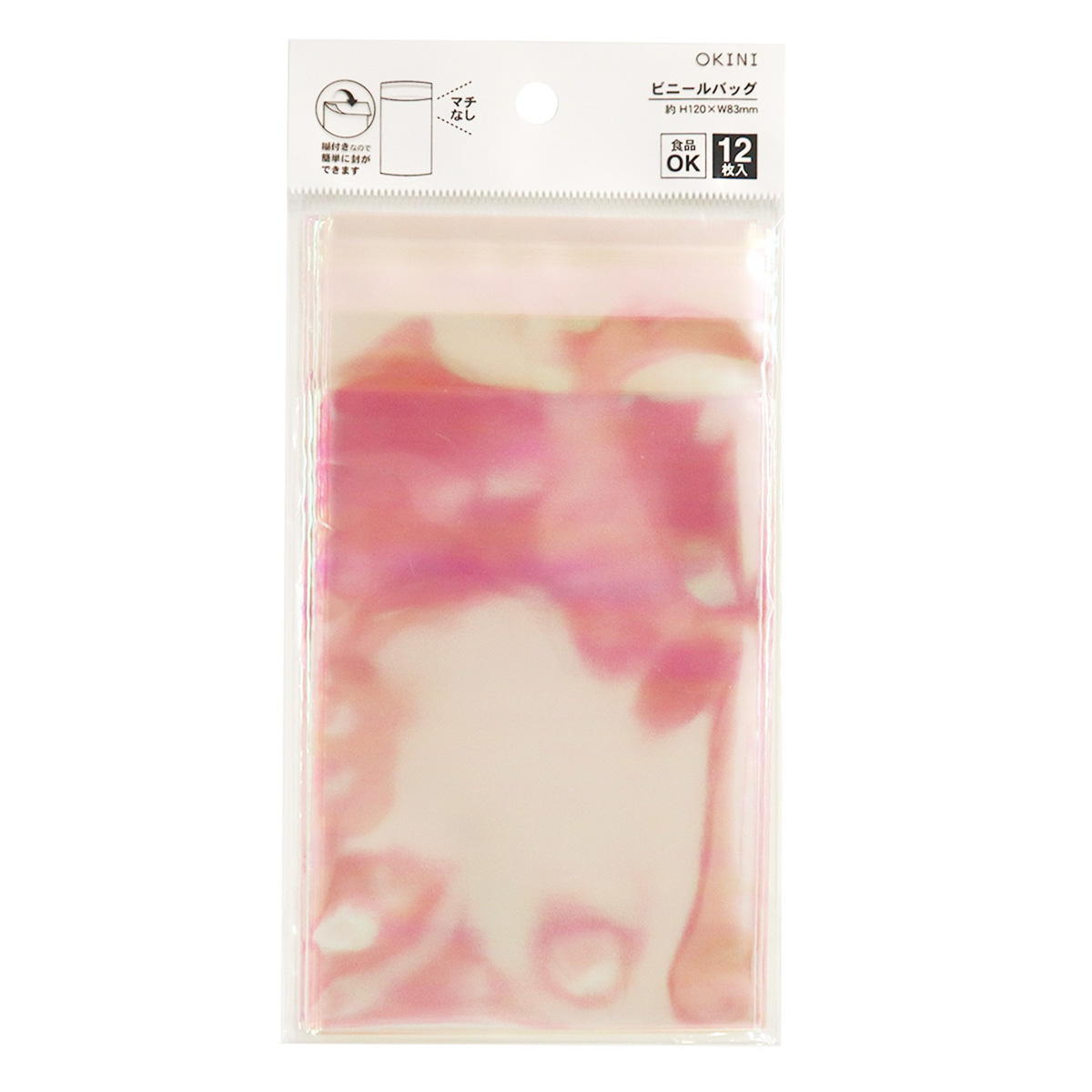 ビニールバッグ 糊付 12P オーロラ 12×8.3cm 371640