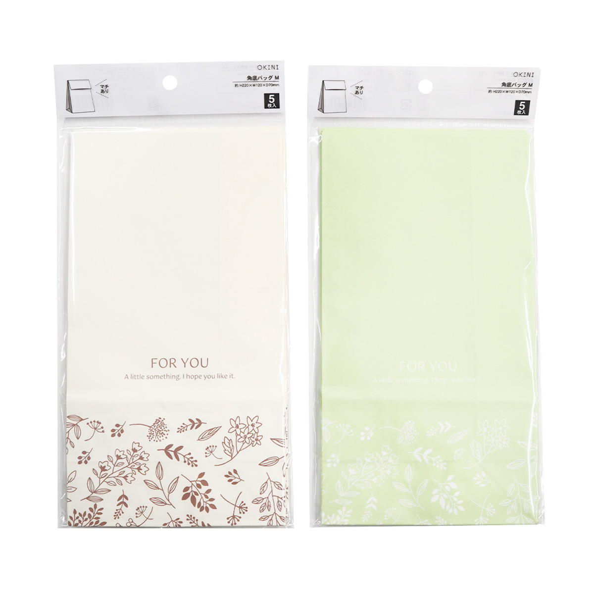 角底バッグ M 5P 線画ボタニカル 371645