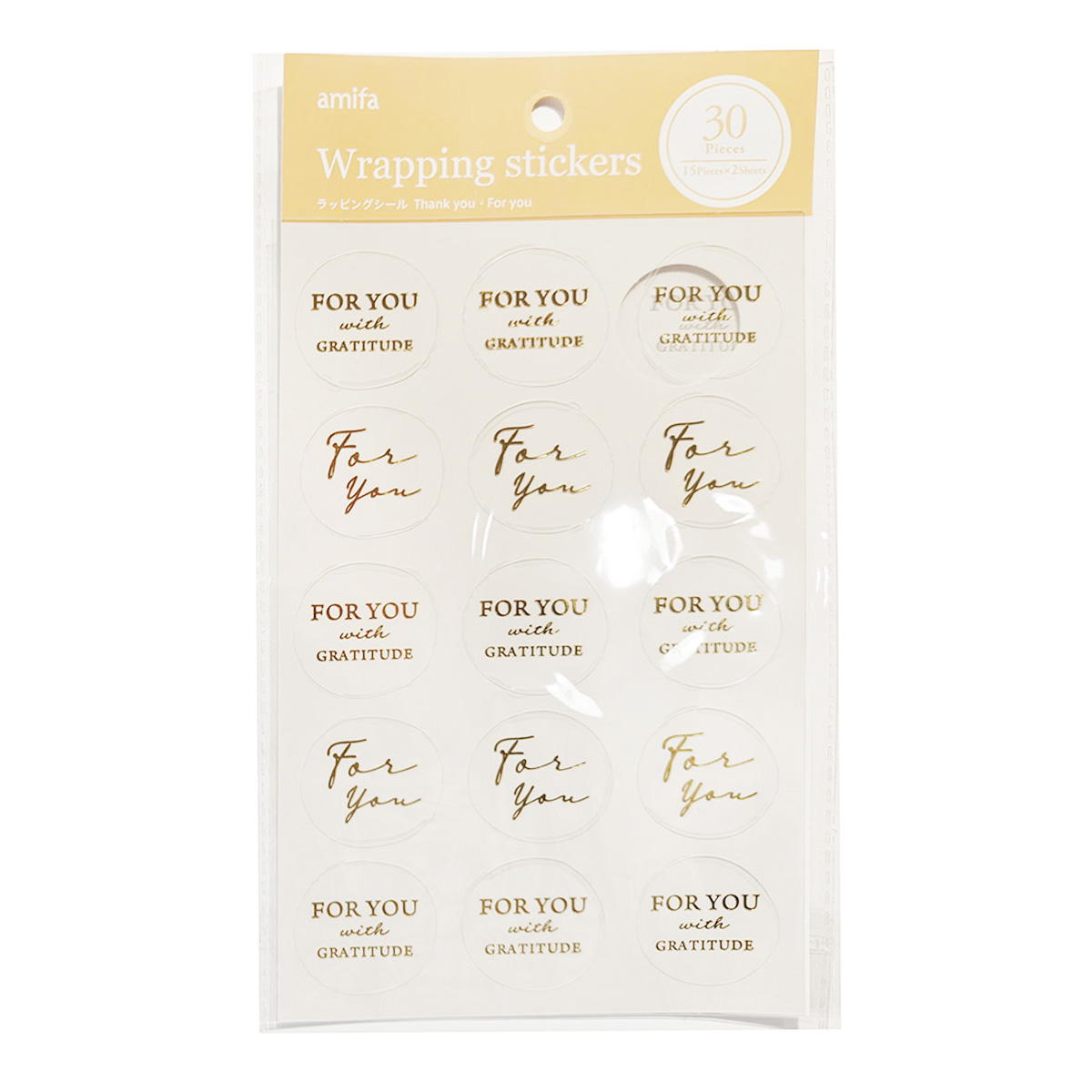 ラッピングシール 30片 Thank you・For you 371676