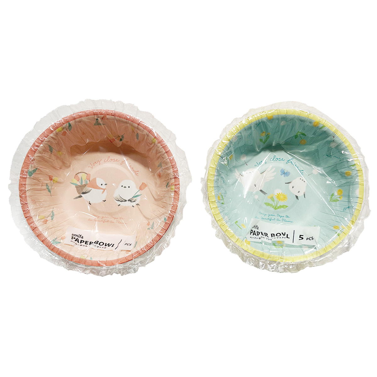 ペーパーボウル 5P フラワーシマエナガ 372084