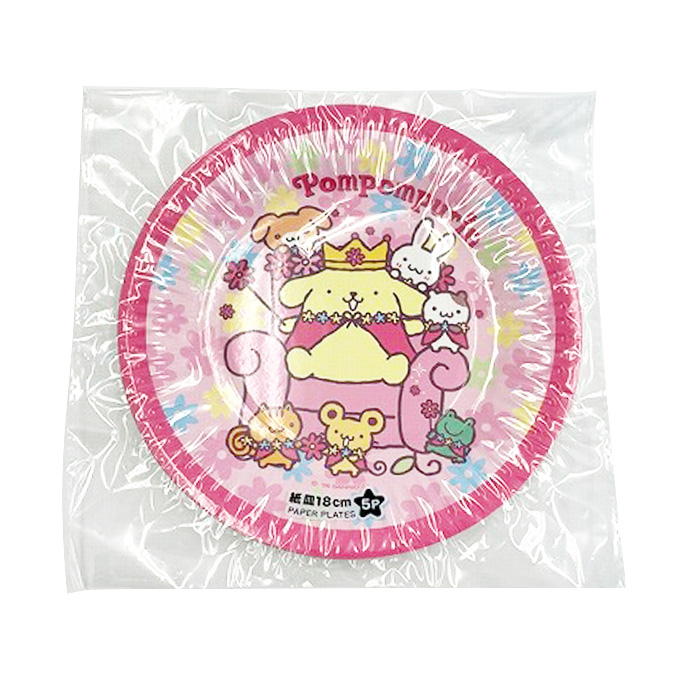 sanrio ポムポムプリン周年 紙皿18cm 5P 372574