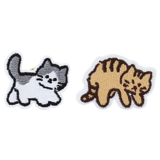 刺繍ピンバッジ ハチワレ・キジトラ柄 375174