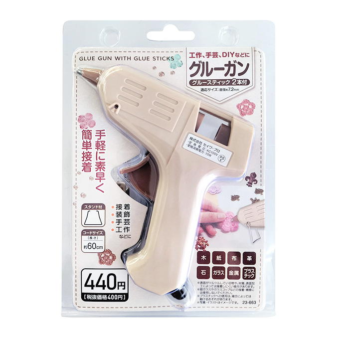 簡易接着グルーガン60cmコード スティック2本 380340