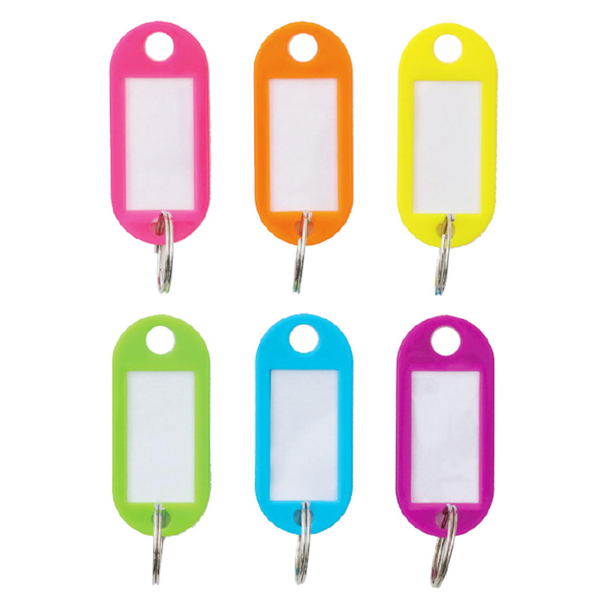 カラーネームキーホルダーフック穴付6P 450331