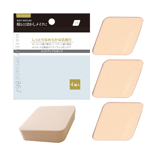 化粧スポンジ メイクアップパフ ひし形・4個入 456194