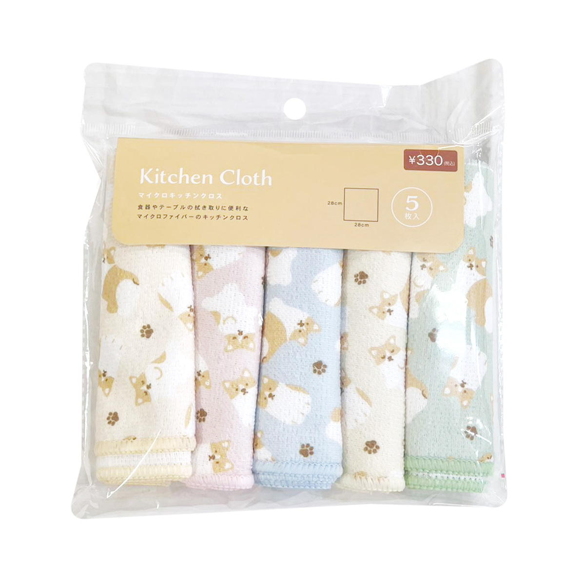 キッチンクロス 5P コーギー 580075