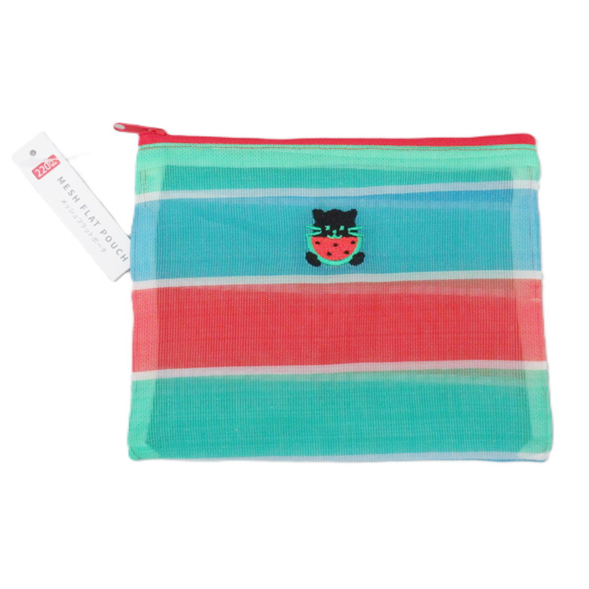 メッシュフラットポーチねこスイカ 598920