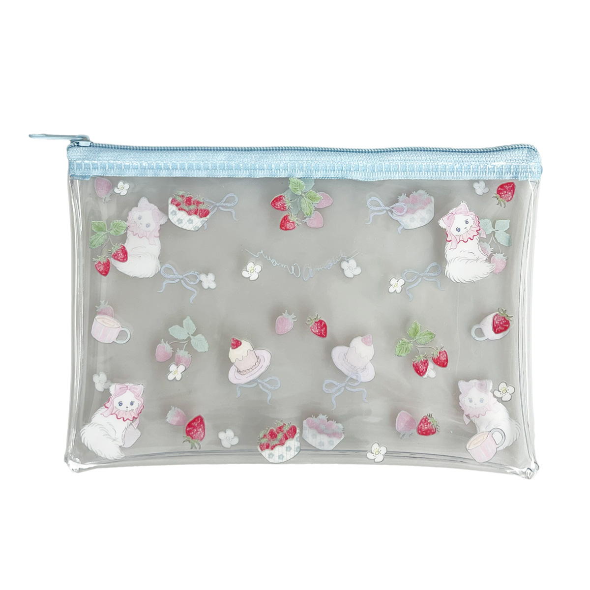 【OUTLET】NAPPYコラボ amour ビニールフラットポーチ ブルー 599213